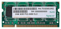 Apacer DDR2 800 SO-DIMM 2Go avis, Apacer DDR2 800 SO-DIMM 2Go prix, Apacer DDR2 800 SO-DIMM 2Go caractéristiques, Apacer DDR2 800 SO-DIMM 2Go Fiche, Apacer DDR2 800 SO-DIMM 2Go Fiche technique, Apacer DDR2 800 SO-DIMM 2Go achat, Apacer DDR2 800 SO-DIMM 2Go acheter, Apacer DDR2 800 SO-DIMM 2Go ram