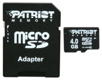 Patriot Memory PSF4GMCSDHC10 avis, Patriot Memory PSF4GMCSDHC10 prix, Patriot Memory PSF4GMCSDHC10 caractéristiques, Patriot Memory PSF4GMCSDHC10 Fiche, Patriot Memory PSF4GMCSDHC10 Fiche technique, Patriot Memory PSF4GMCSDHC10 achat, Patriot Memory PSF4GMCSDHC10 acheter, Patriot Memory PSF4GMCSDHC10 Carte mémoire